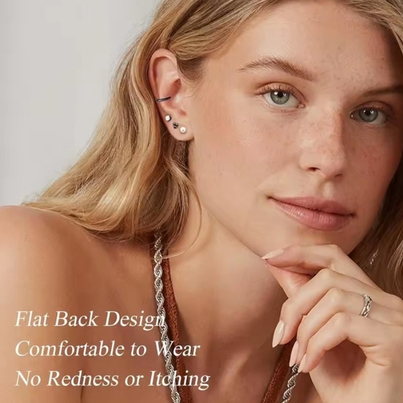 Iridescent screw back Earrings - Picture 8 of 11